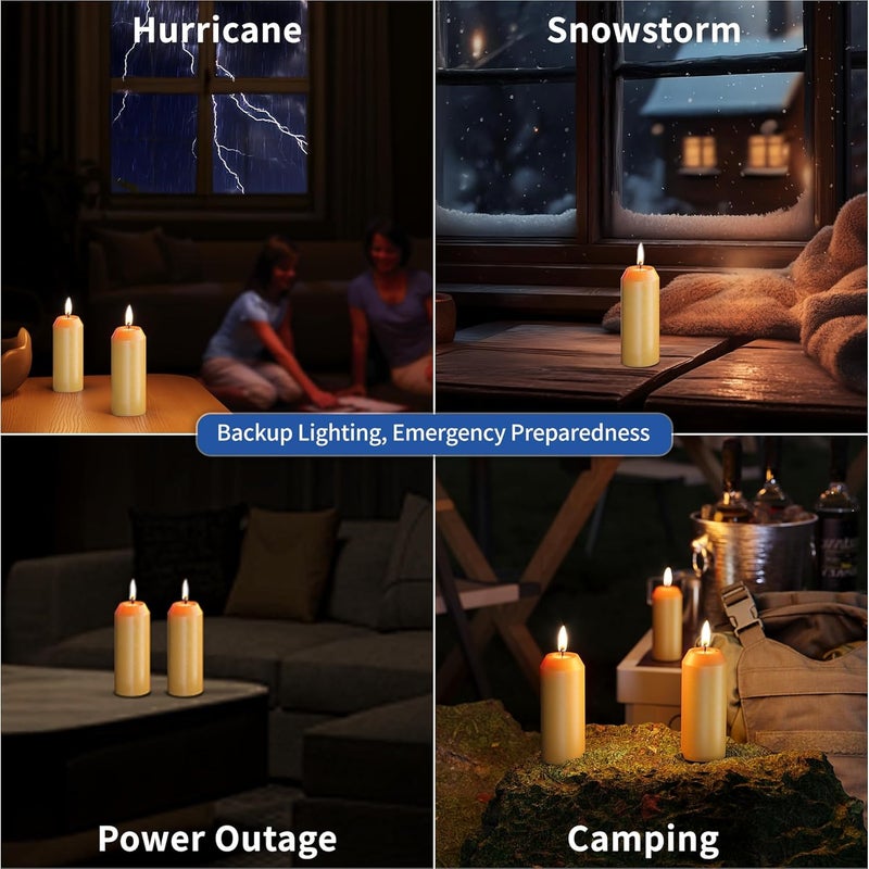 NOMFIX 20Pack 15H+ Natural Beeswax Candles Emergency Long Burning [18H+ Inside Candle Lanterns], 3“ Small Bees Wax Pillar Candle Bulk, Survival Candles for Power Outage, Camping, Hurricane - Image 5